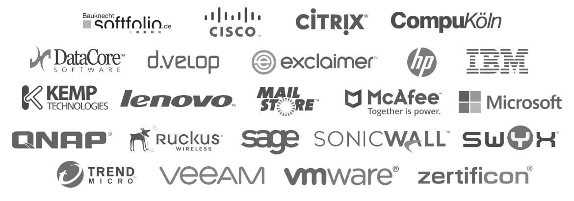 Logos von Partnern von ifaktor, IT-Dienstleister aus Köln